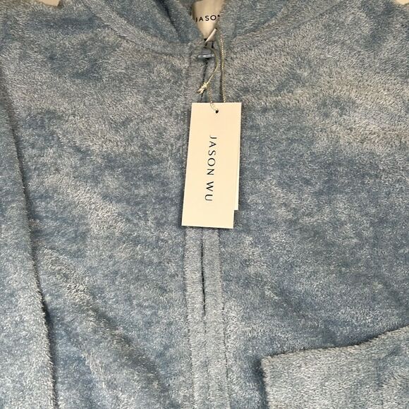 Soft Blue Zip-Up Hoodie - Picture 2 of 5